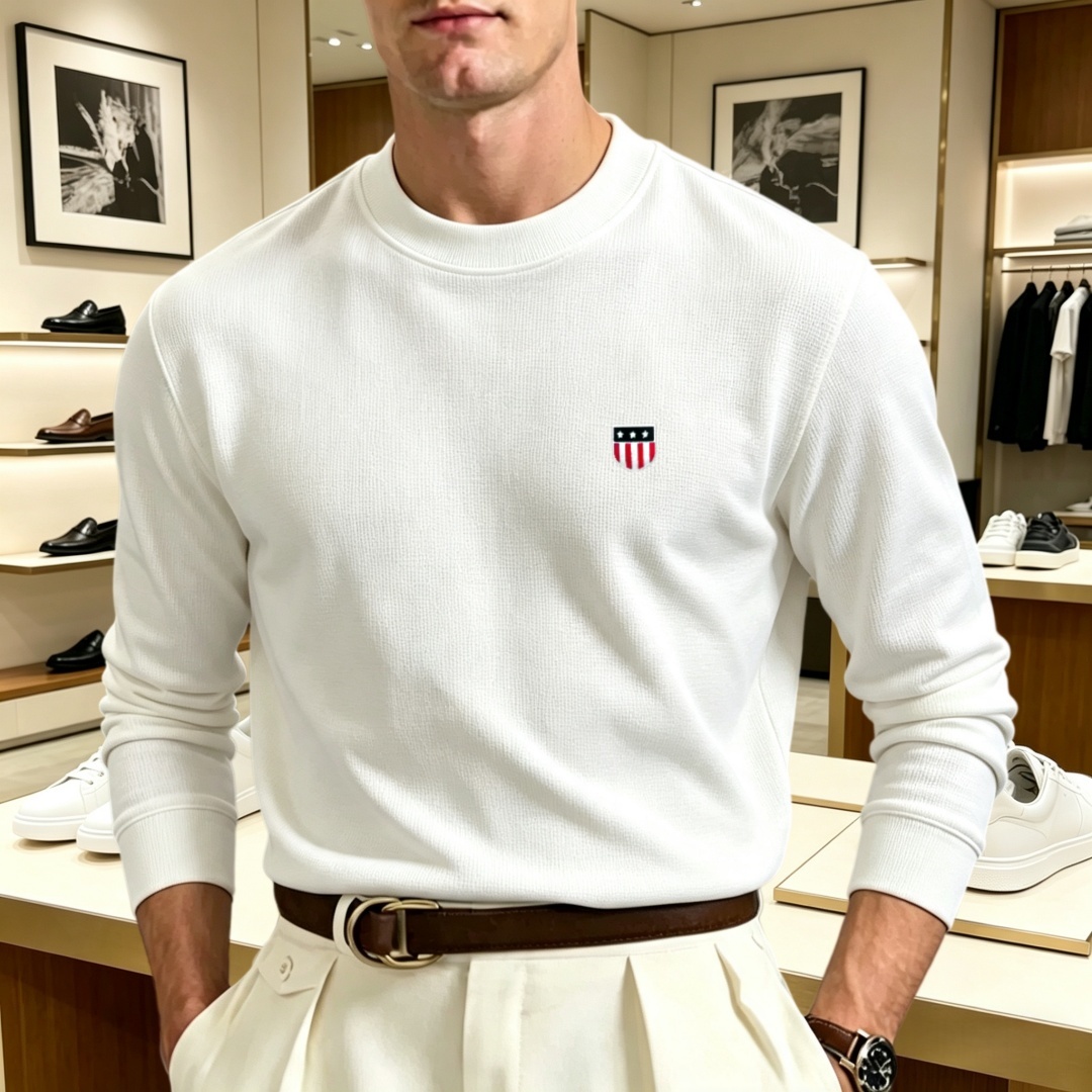 Men'S Fashion T Shirts - Weiches Baumwoll-Herren-T-Shirt mit langen Ärmeln und