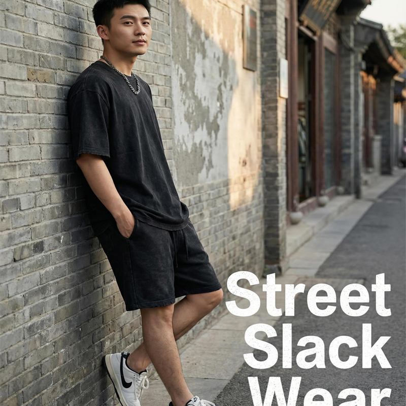 Men'S Fashion And Style - Neuer Sommer-Style: Modisches gewaschenes Kurzarm-T-Shirt und