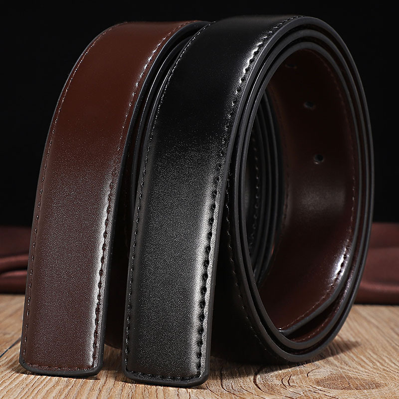 Leather Belt Braided - Mehrgrößen-Echtleder-Herrengürtel, zweilagiges Rindsleder, doppelseitig nutzbar, ohne