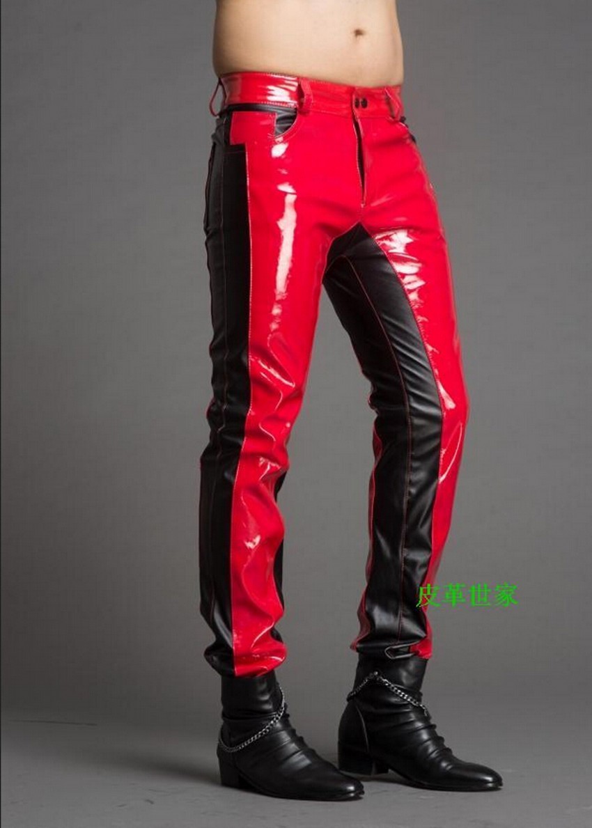 Jeans Pants Fashion Men - Winter Neue Herrenmode Nähte Leder Hosen