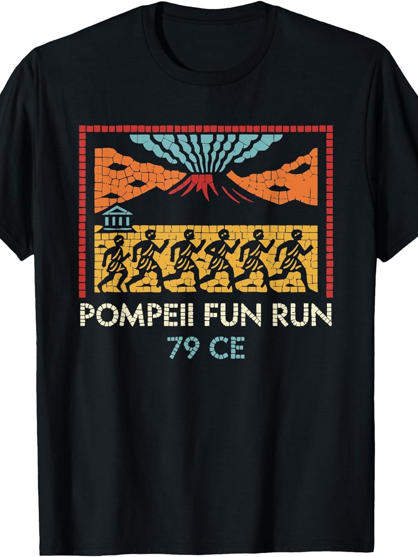 Men'S Fashion History - Pompeii Fun Run 79 CE Vintage-T-Shirt