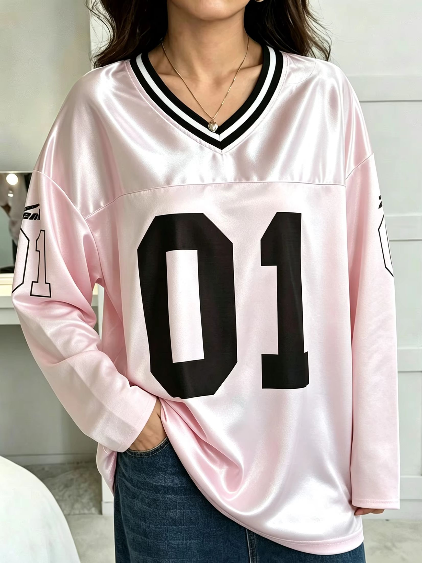 Men'S Tops Fashion - Herren Damen Vintage Langarm Oversized T-Shirt