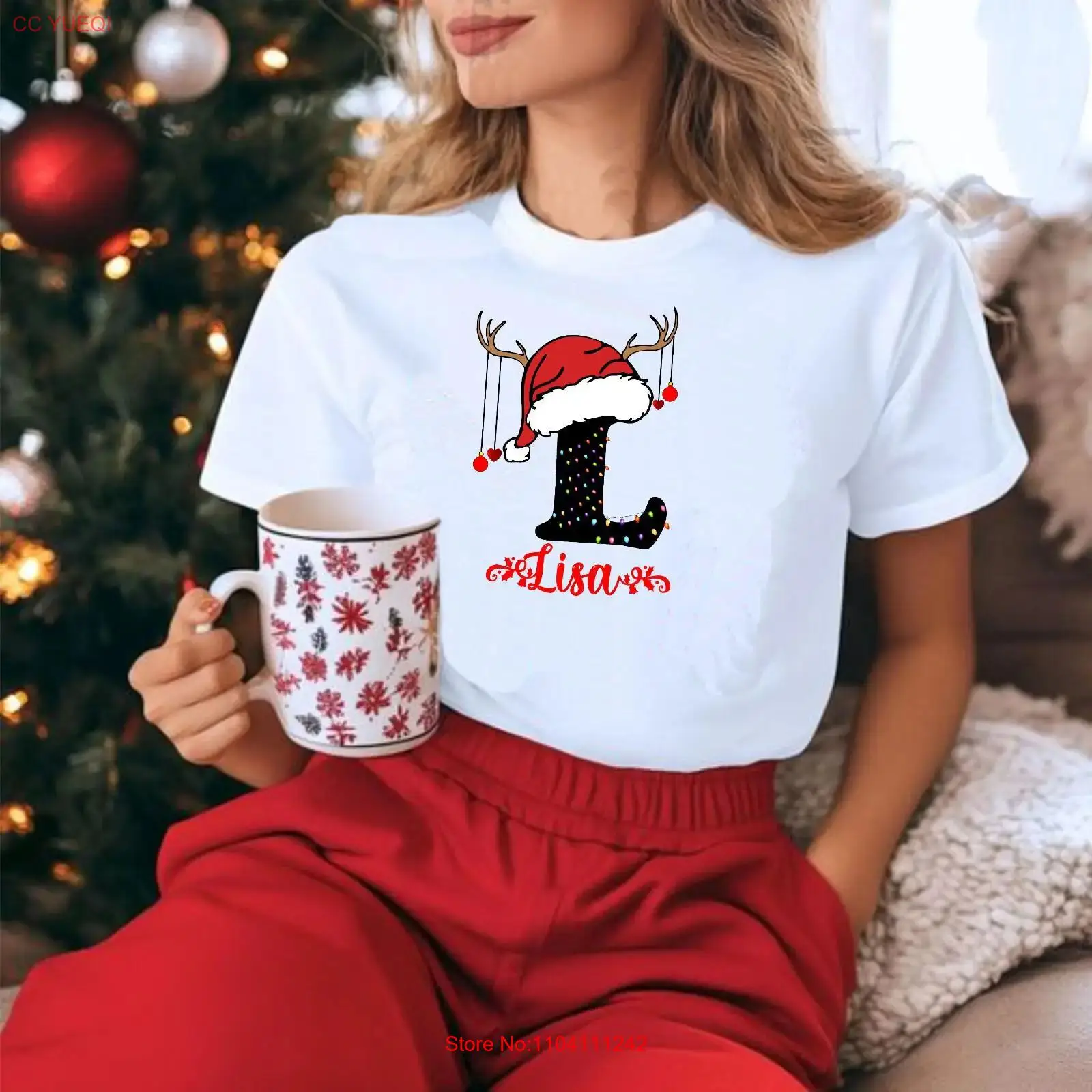 Men'S Fashion Names - Familien-Weihnachts-T-Shirt mit Namen, personalisiert, individuell gestaltet,