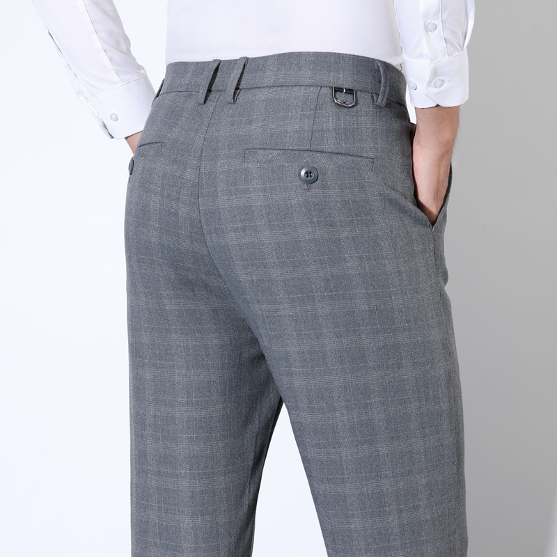 Men'S Dress Pants Fashion - Baumwolle Plaid Gestreiften Klassischen Anzug Hosen