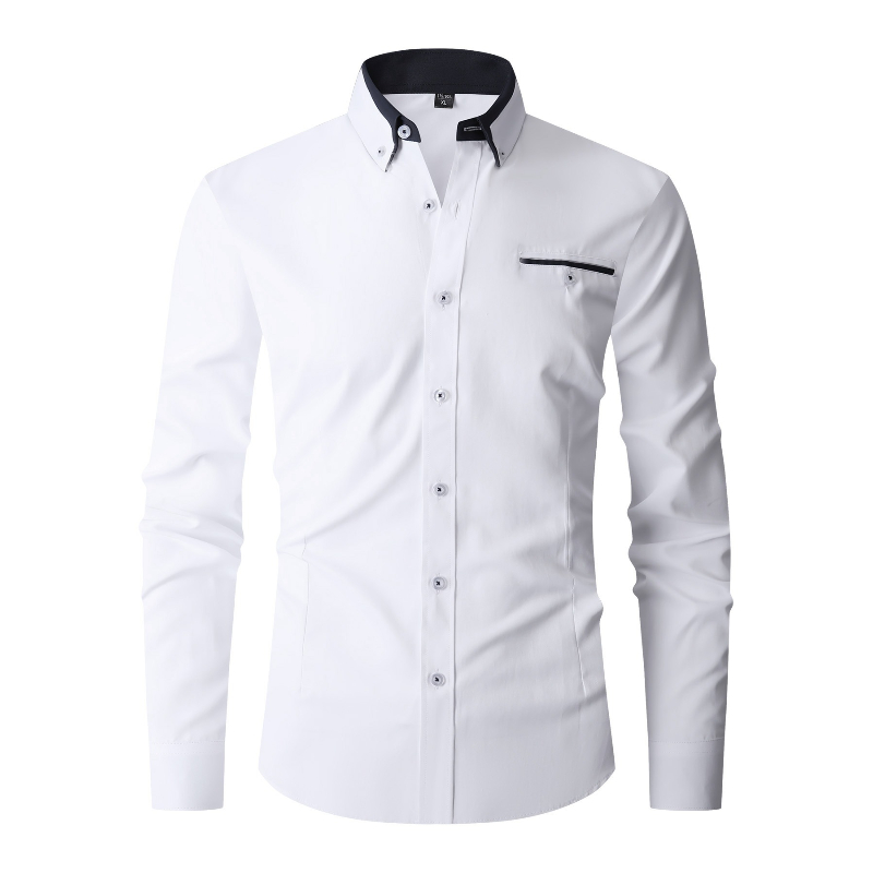 Men'S Fashion Formal - Herren Formelles Hemd Langarm Büro Einfarbig