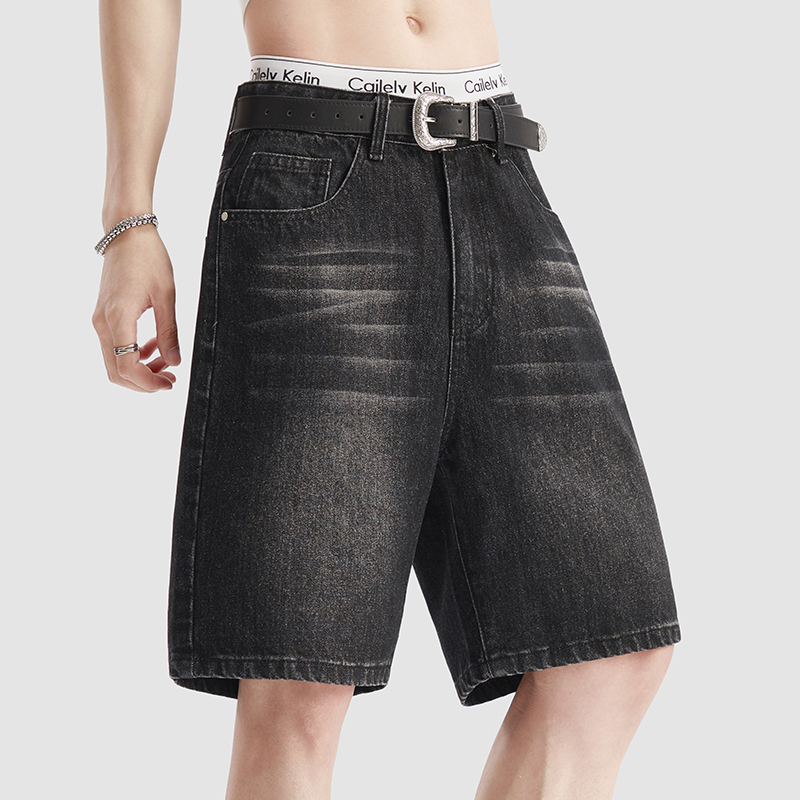 Men'S Fashion Loose Pants - Sommerliche dünne schwarze Denim-Shorts für Herren