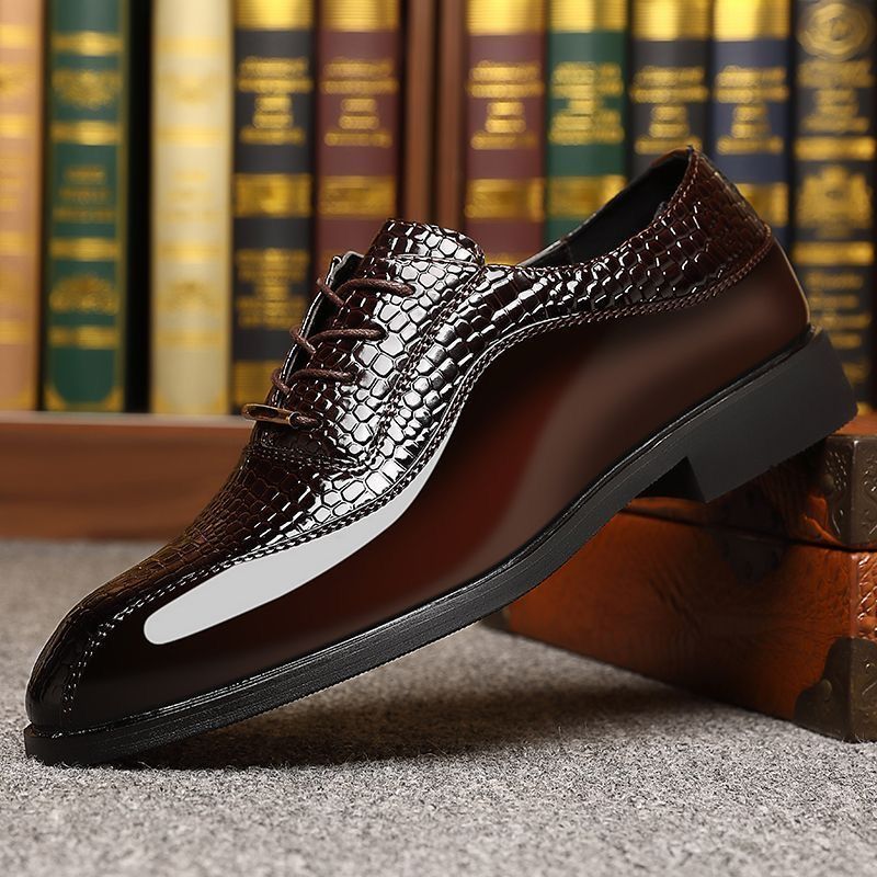 Men'S Fashion Formal - Herren Glänzende Lackleder Britischer Stil Spitze