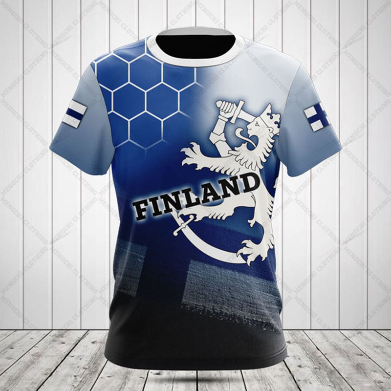Men'S Fashion Names - Personalisierte Sommer-Freizeit-T-Shirts mit finnischer Flagge, farbecht,
