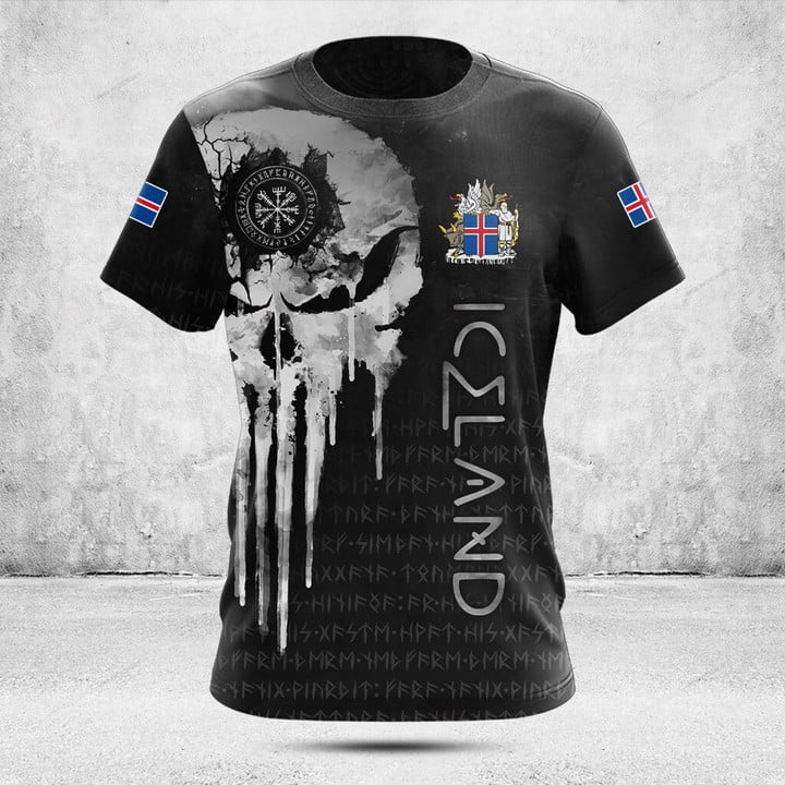 Men'S Fashion Names - Benutzerdefinierter Name Sommer Lässige Island-Wikinger-Grafik-T-Shirts Lockeres