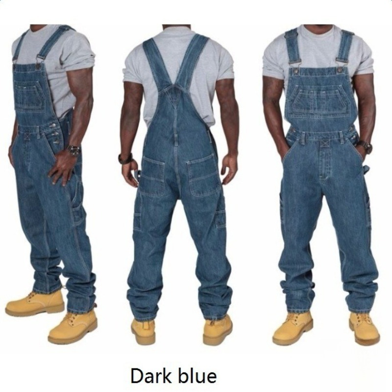 Men'S Fashion Loose Pants - Herren-Jeans-Latzhose mit Trägern, modische lange Hose