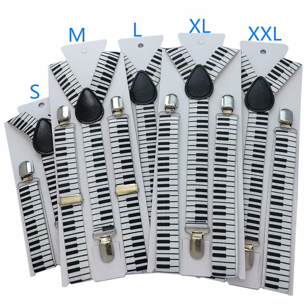 Suspenders Clip Men - Erwachsene Kinder Klavier Druck Hosenträger 3