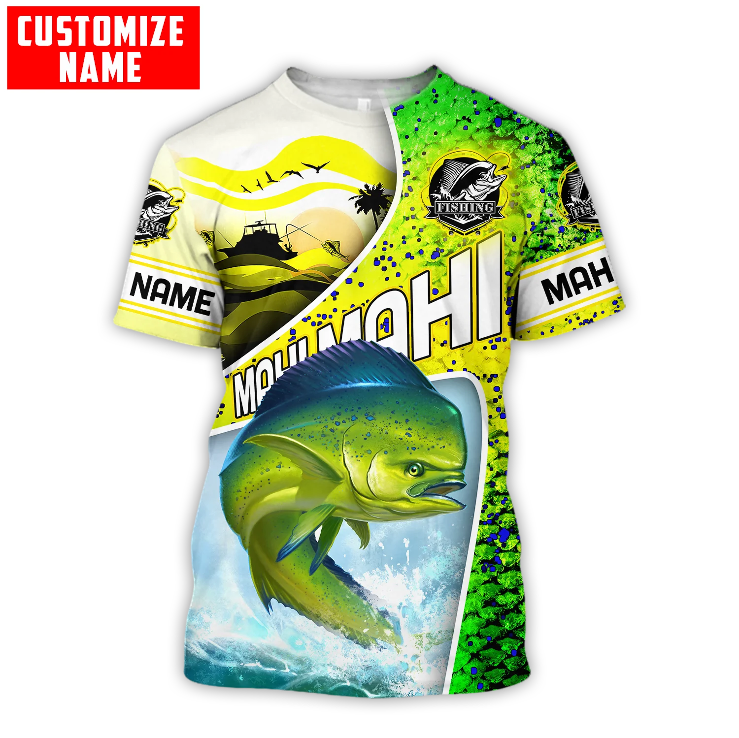 Men'S Fashion Names - Custom name Mahi-mahi angeln waagen 3D