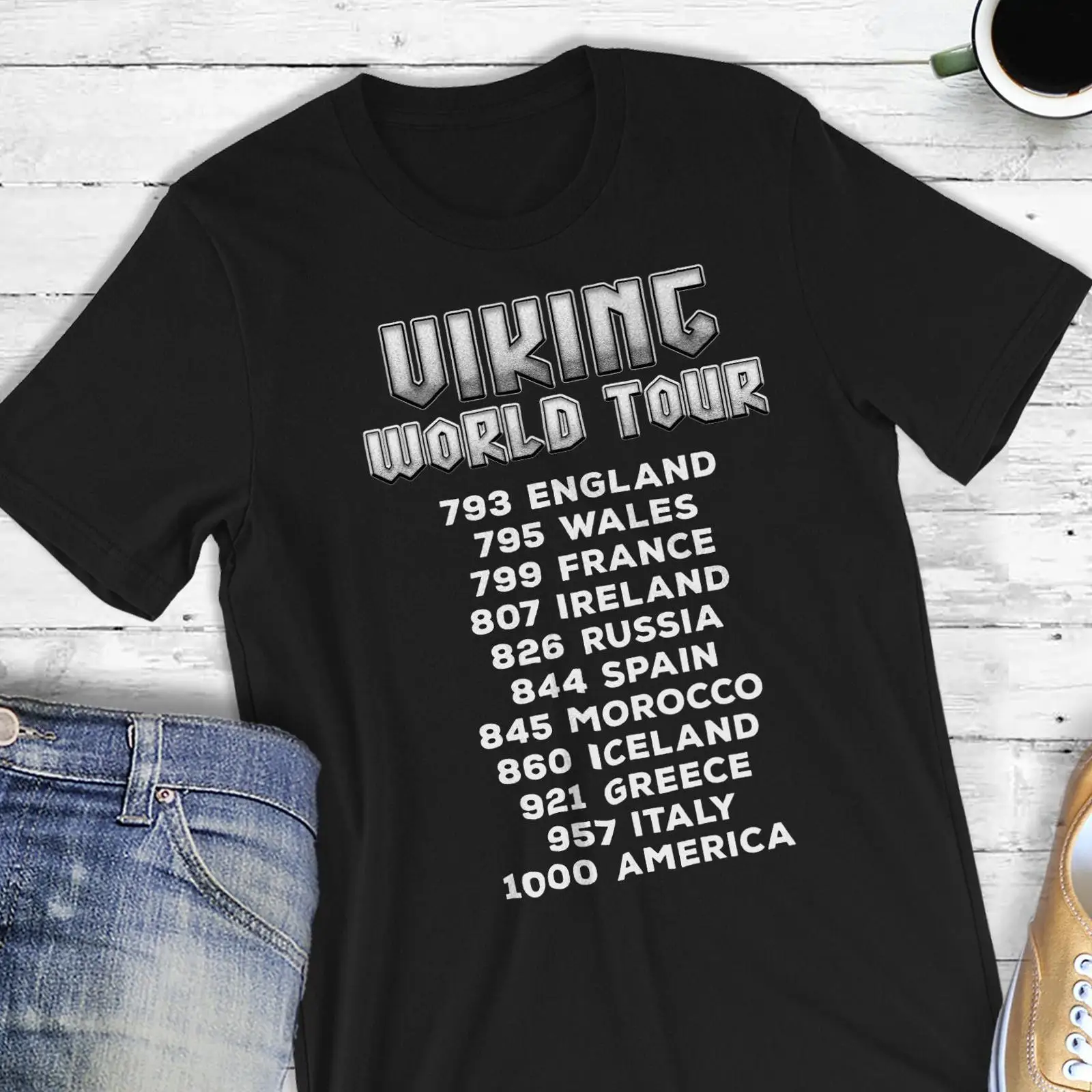 Men'S Fashion History - Viking World Tour T-Shirt, nordische Mythologie,