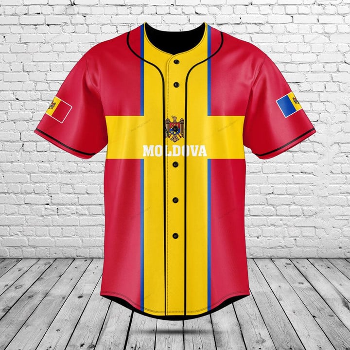 Men'S Fashion Names - Individuelles Namens-Design Moldawien-Flagge Grafik-Knopfhemd Sommer Lässige