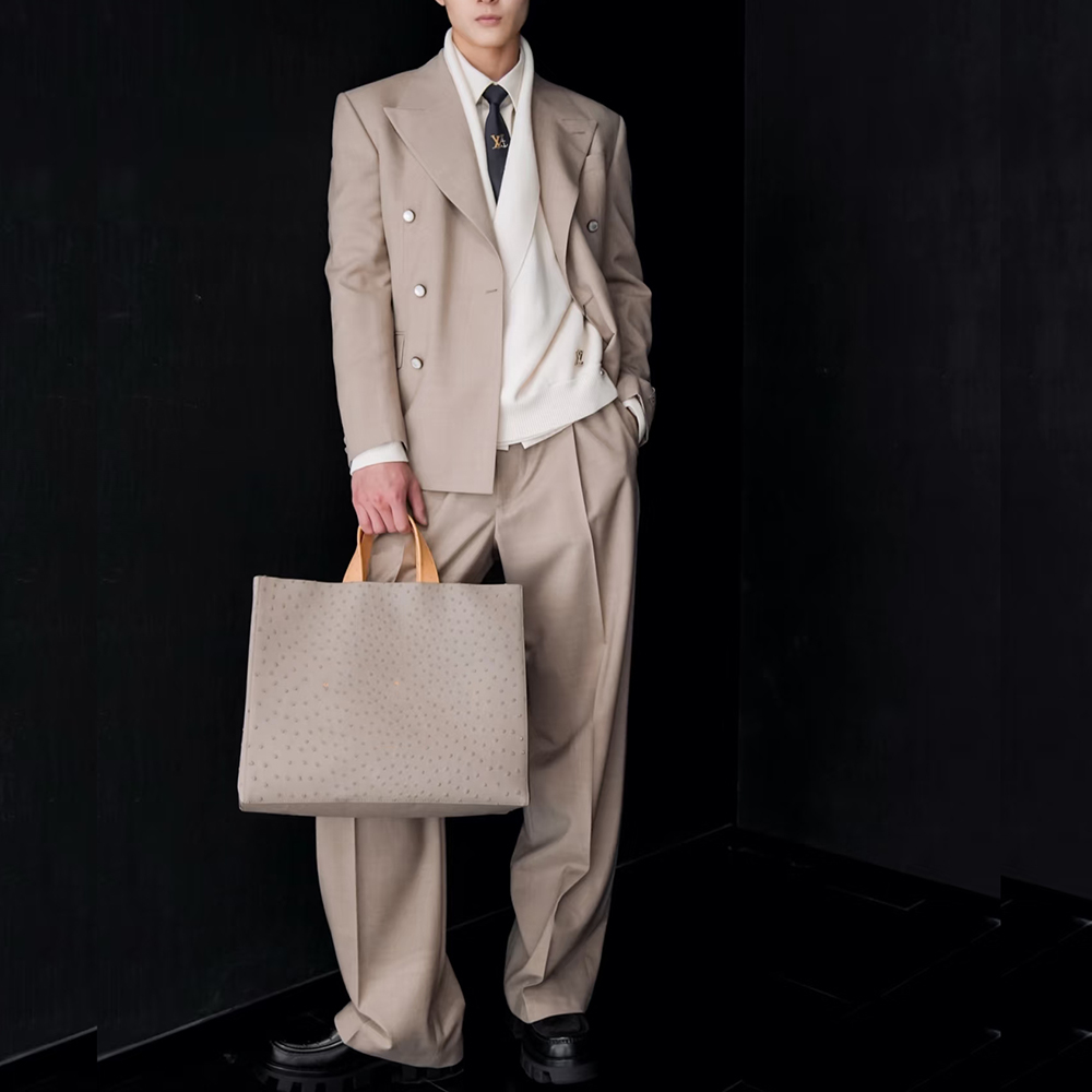 Men'S Fashion Khaki Pants - Modisches Khaki-Zweireiher-Herrenanzug mit spitzem Revers, 2-teiliges