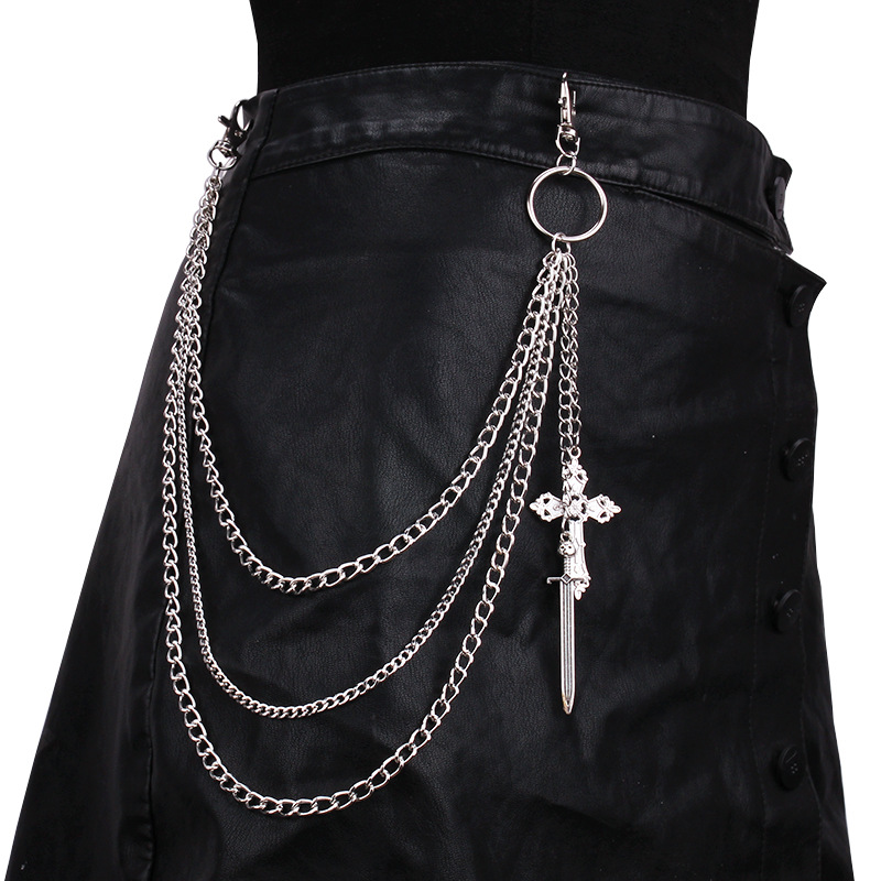 Leather Belt Braided - Hip Hop Schädel Kreuz Hosen Taille