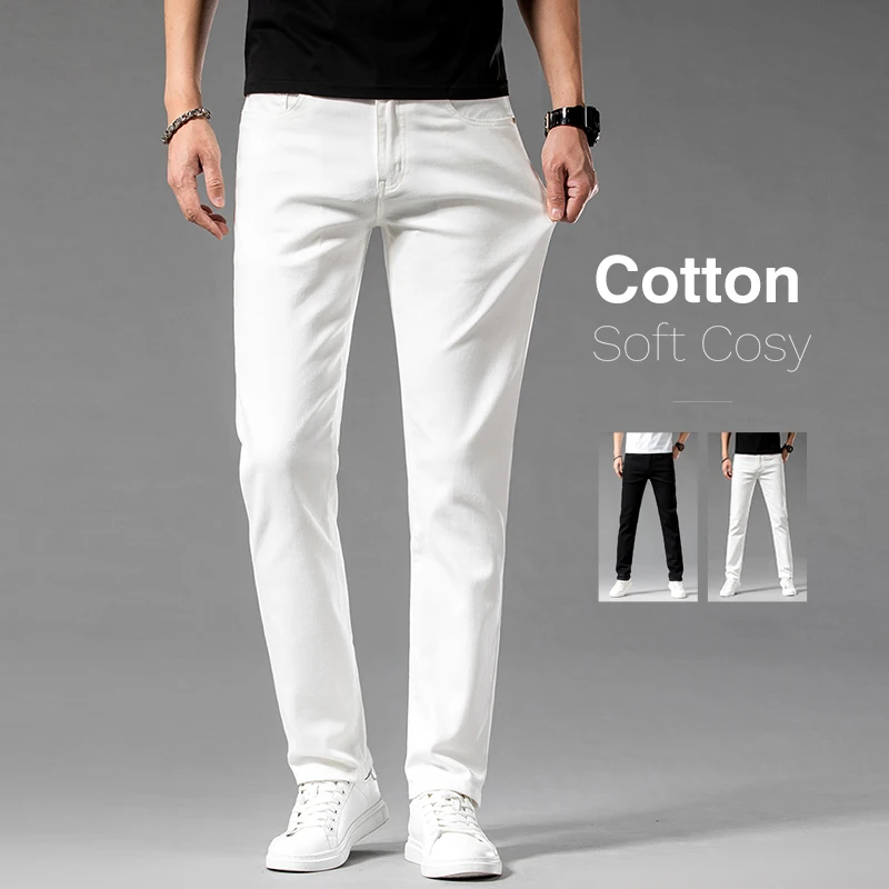 Jeans Pants Fashion Men - Weiße Sommer Herren schlanke Jeans klassische