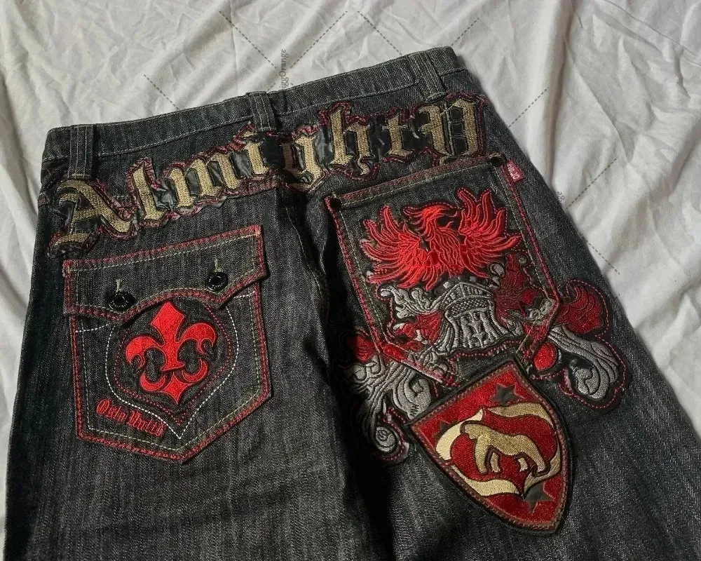 Men'S Fashion For 70 Year Old - Y2K Retro American High Street Patchwork-Jeans