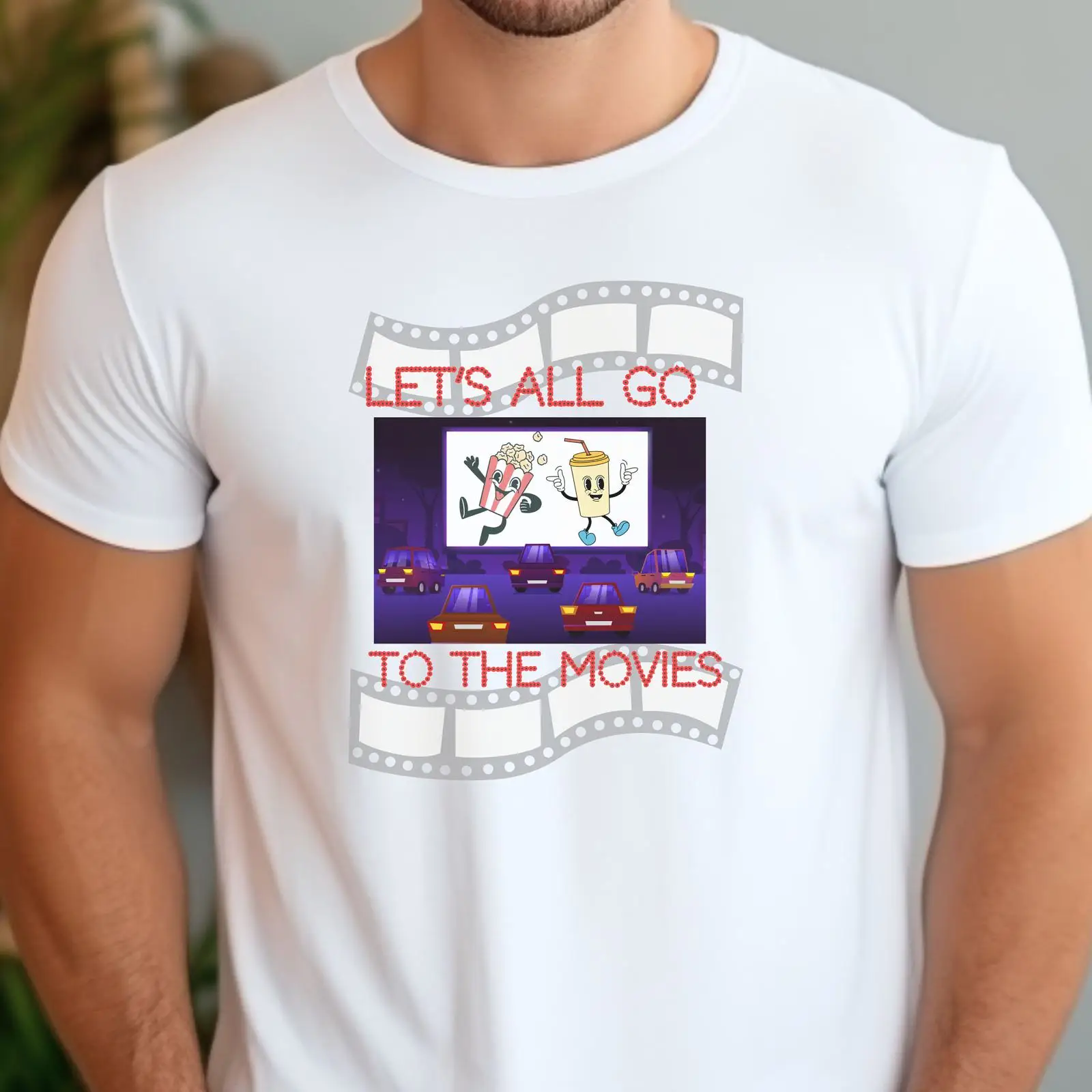 Mens Fashion In The 50S - Retro Drive-In-Movie-T-Shirt im Vintage-Stil der 50er