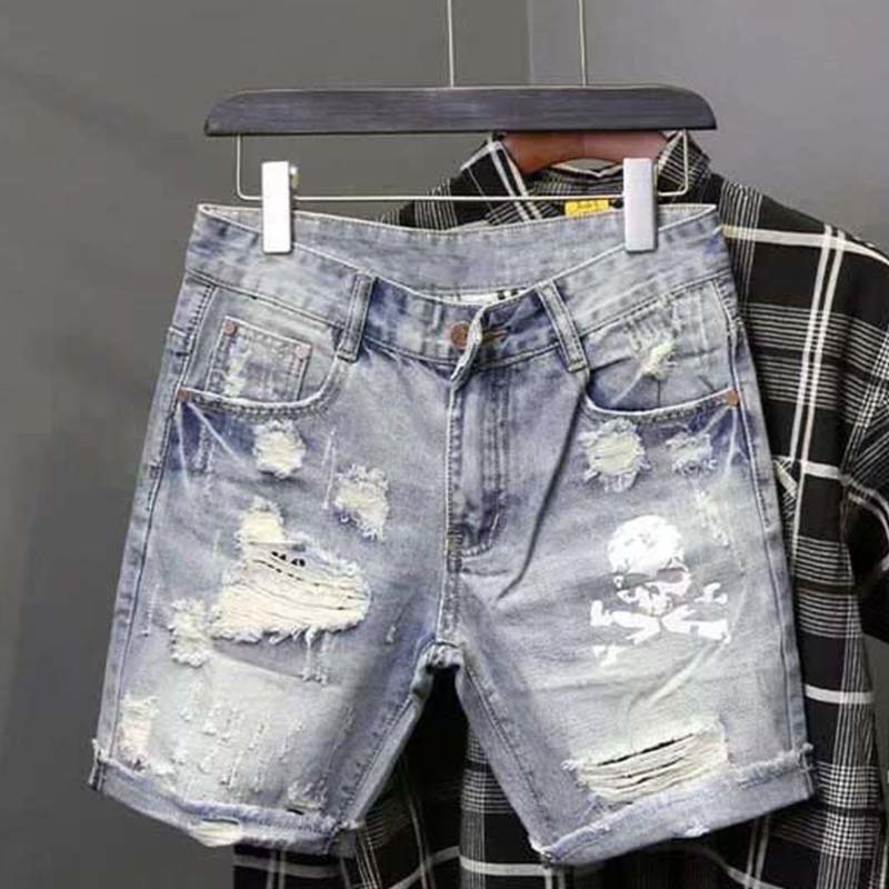 Jeans Pants Fashion Men - Sommer männer Getragen Perle Loch Bettler