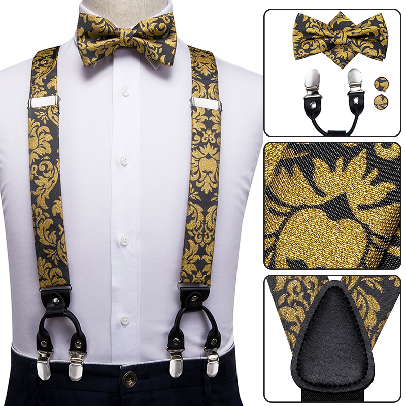 Suspenders Clip Men - Hallo-Krawatte Seide Erwachsene Männer hosenträger Set