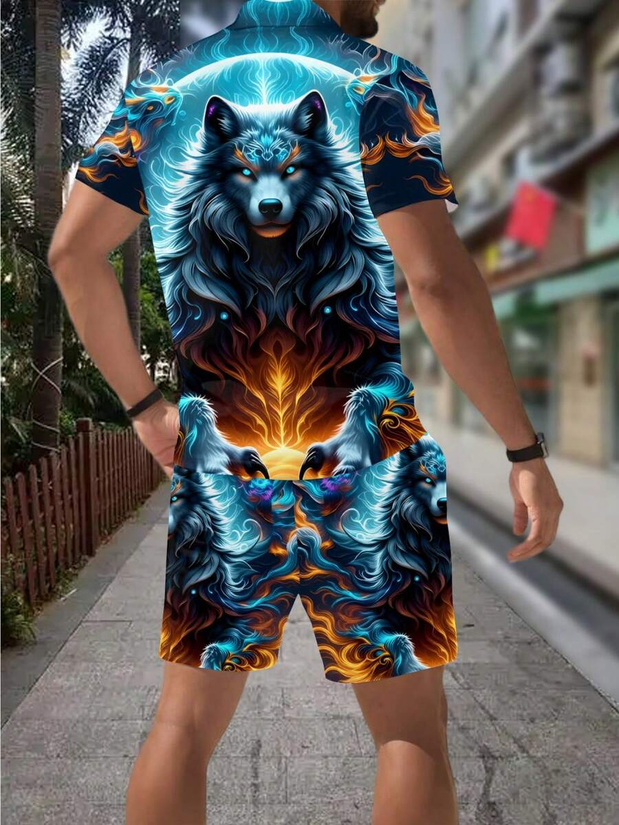 Herrenmode 3D-Wolf-Print Reißv – Men'S Fashion And Style Bewertung und Preis