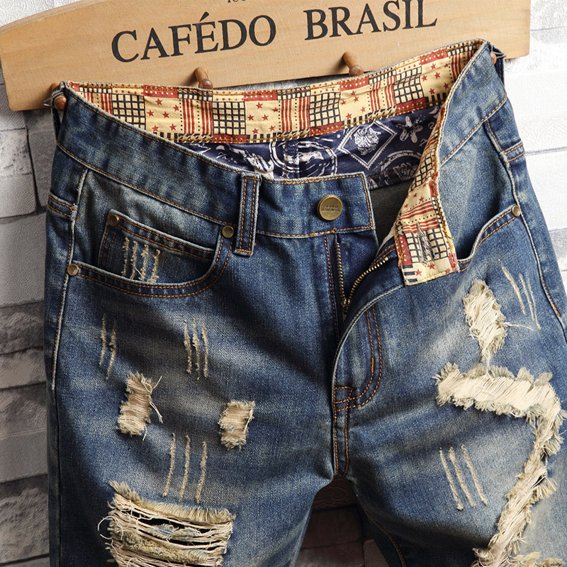 Zerrissene Hip-Hop-Jeans-Short – Men'S Fashion Loose Pants Bewertung und Preis