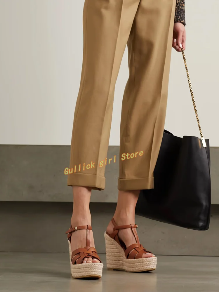 Keile Plattform Geflecht Sanda – Leather Belt Braided Bewertung und Preis