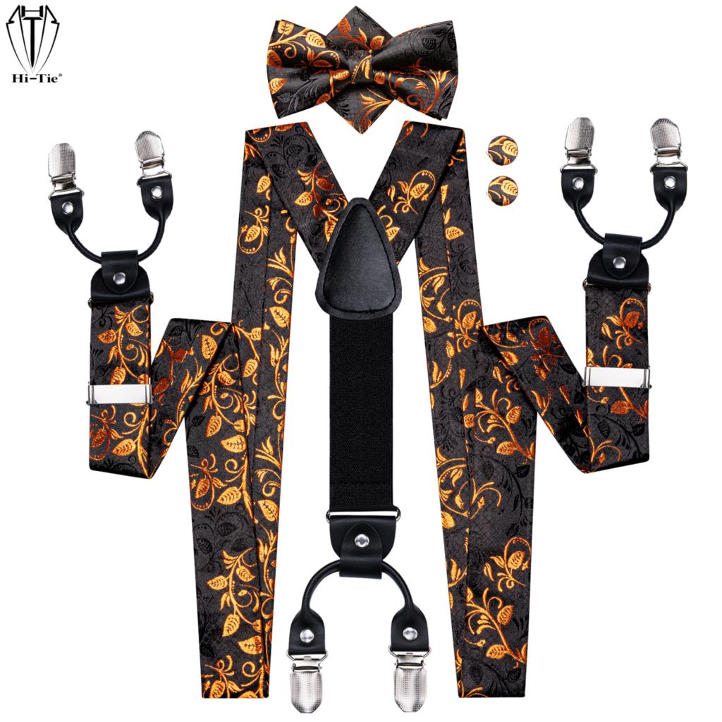 Hi-Tie Jacquard Schwarz-Gold R – Suspenders Clip Men Bewertung und Preis